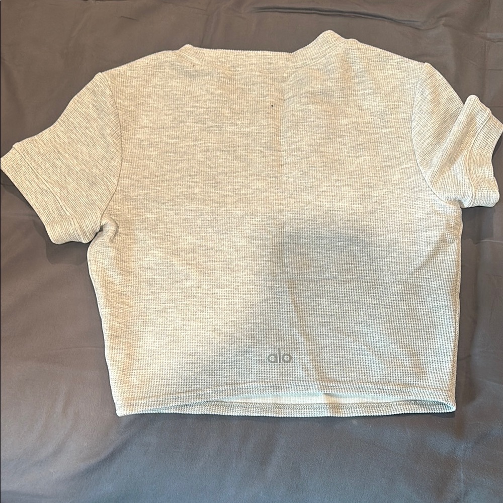 Gray Ribbed Crop Top - Picture 2 of 2